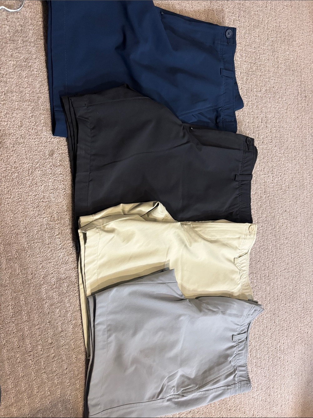Men's Underarmour chino golf shorts  Pants - Navy, Black, Khaki & Gray.